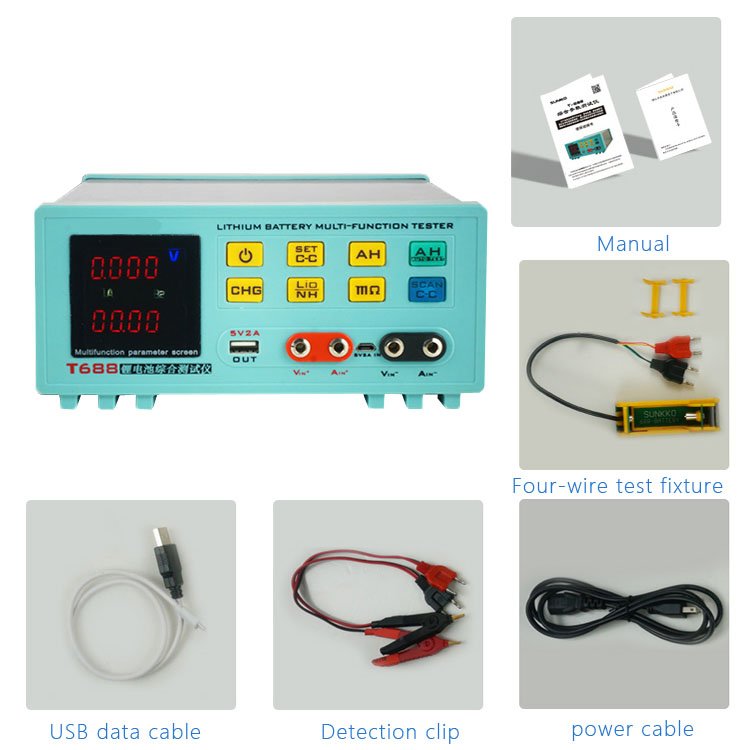 Battery Tester SUNKKO T688 18650 Lithium Battery Pack Battery Capacity Aging Discharge Tester Internal Resistance Tester