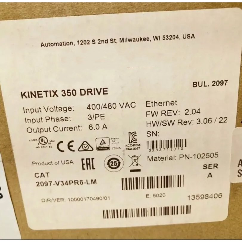 Kinetex 350 Servo Driver New 2097-V34PR6-LM Servo Driver for PLC PAC & Dedicated Controllers