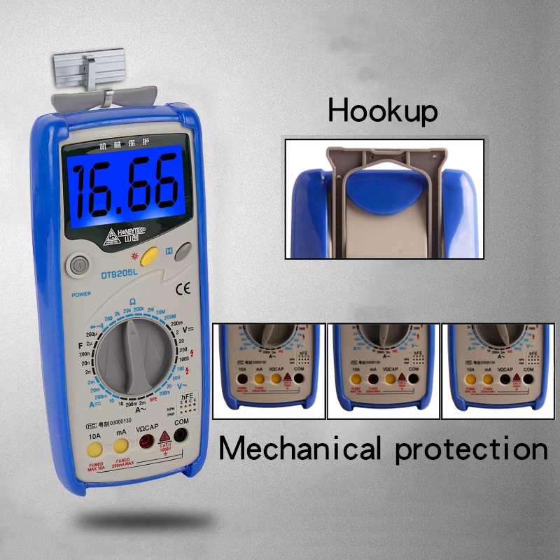 DT9205L High Precision Mechanical Protection Digital Multimeter Overload Protection Portable Digital Multimeter Battery Tester