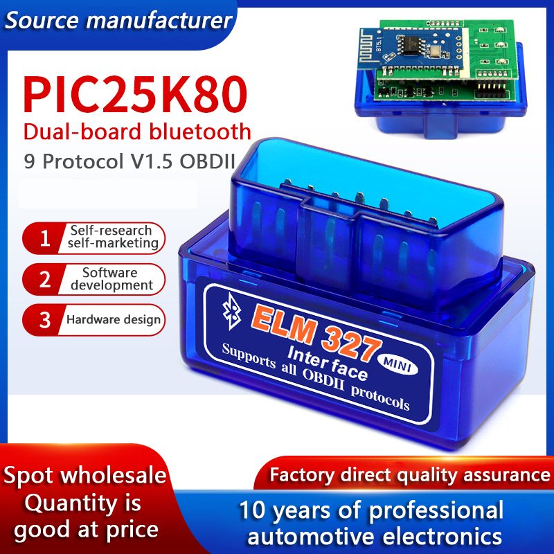 elm327 Bluetooth PIC18F25K80 chip V1.5 Automotive fault diagnosis instrument dual board obd2