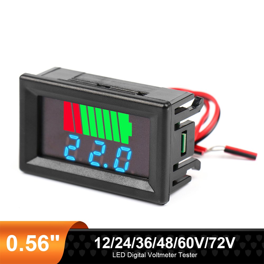 Car Battery Charge Level Indicator 12V 24V 36V 48V 60V Lithium Battery Capacity Meter Test Display LED Tester Voltmeter