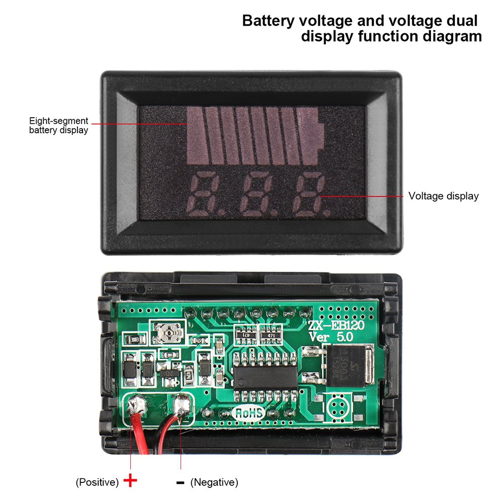 Car Battery Charge Level Indicator 12V 24V 36V 48V 60V Lithium Battery Capacity Meter Test Display LED Tester Voltmeter