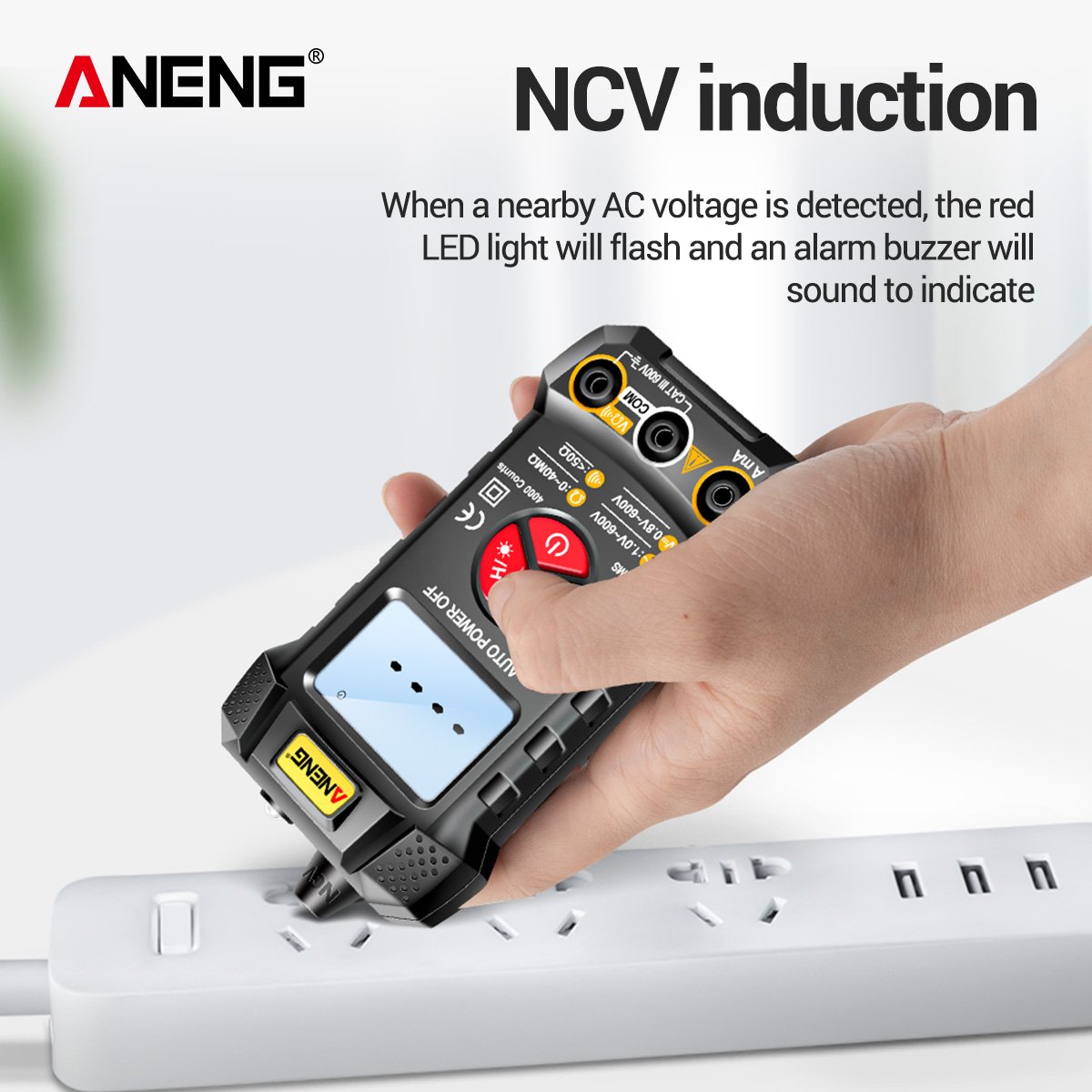 ANENG M167 Digital Mini Multimeter Tester Auto Multimetro True Rms Tranistor Meter with NCV Data Hold 4000counts Flashlight
