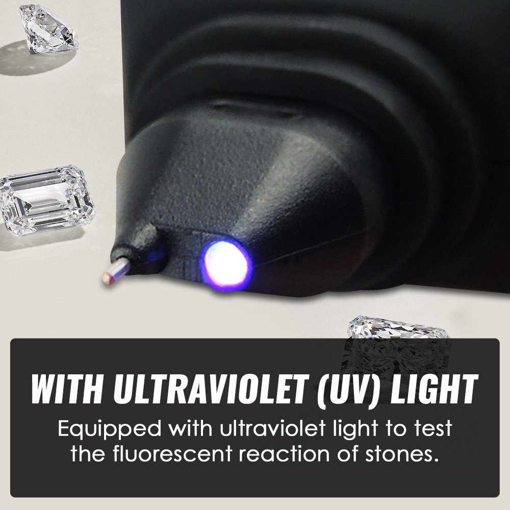 Pocket Diamond Tester UV Light Gemstone Tool Selector 2pt Stones Compact Design Audible Warning Sound Buzzer With Vinyl Pouch