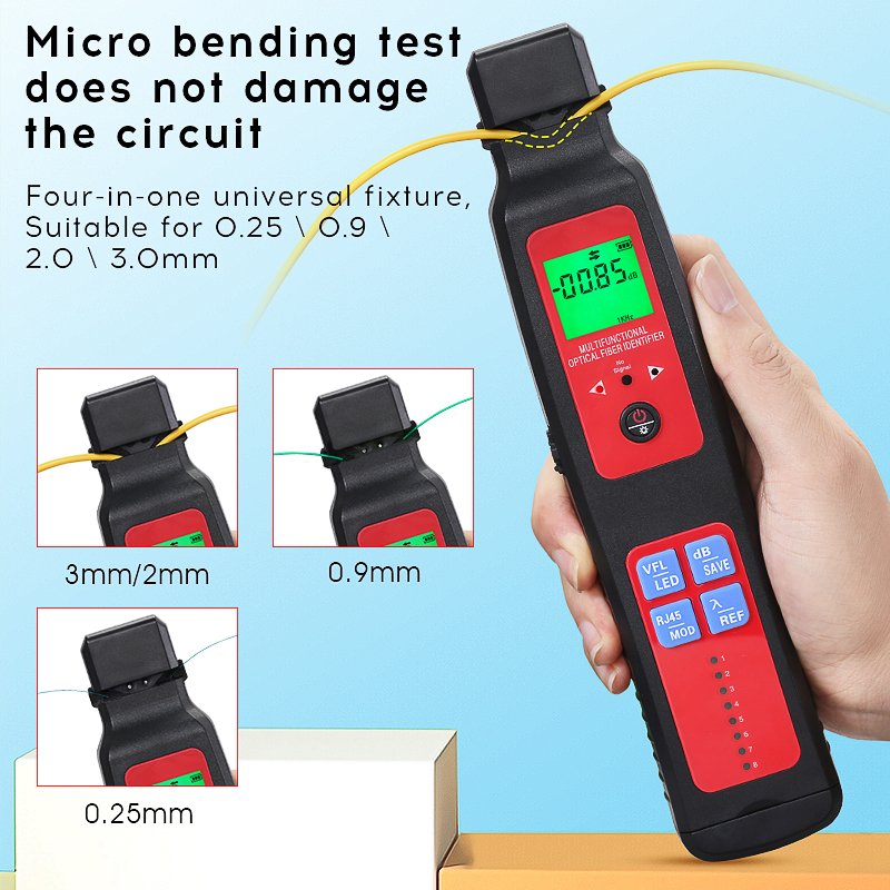 COMPTYCO AUA-507/505 Dry battery OFI+OPM+10mw VFL+RJ45 network tester+LED 5 in 1 SM MM fiber cable Fiber Optic Identifier