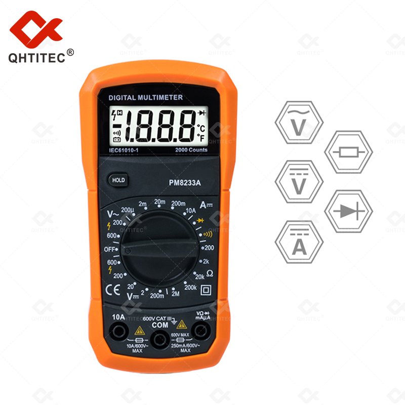 PM8233A High Accuracy Resistance Tester Digital Multimeter Double Fuse Protection Meter Peakmeter Multimeter