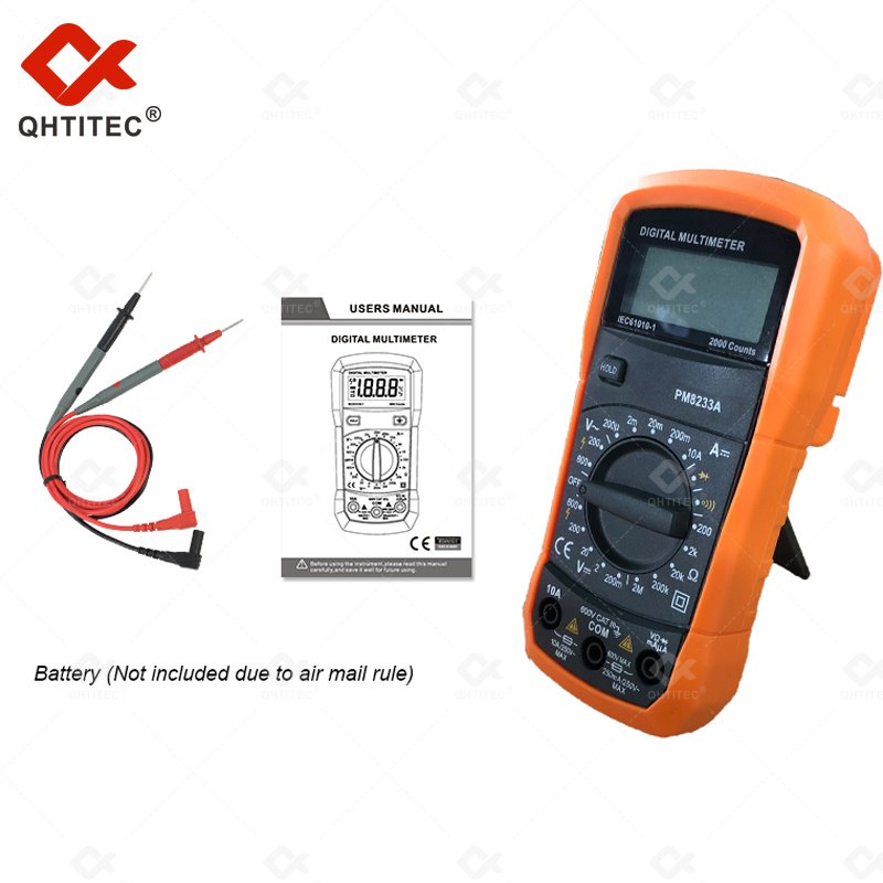 PM8233A High Accuracy Resistance Tester Digital Multimeter Double Fuse Protection Meter Peakmeter Multimeter