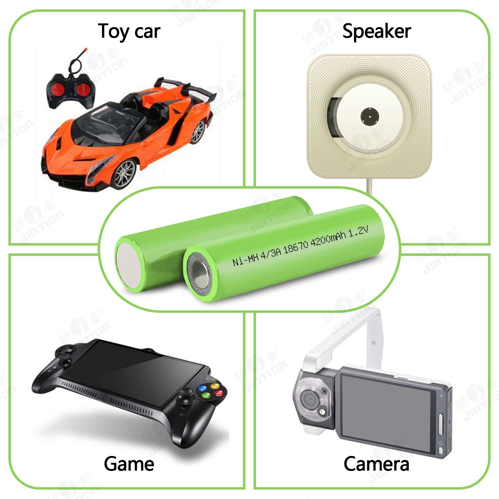 JINTION 4/3A 18670 4200MAH 1.2V Nimh Rechargeable Battery Ni-Mh 1.2V for medical equipment
