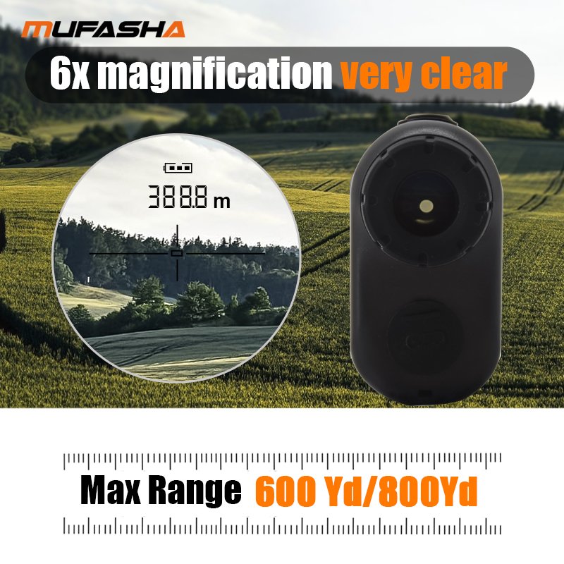 MUFASHA 600YD Golf Rangefinder Long Distance Meter Handheld Speed Tester Range Finder Outdoor Digital Hunting Mini Telescope LA6