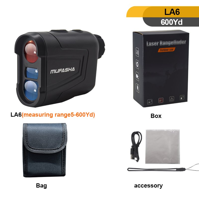 MUFASHA 600YD Golf Rangefinder Long Distance Meter Handheld Speed Tester Range Finder Outdoor Digital Hunting Mini Telescope LA6