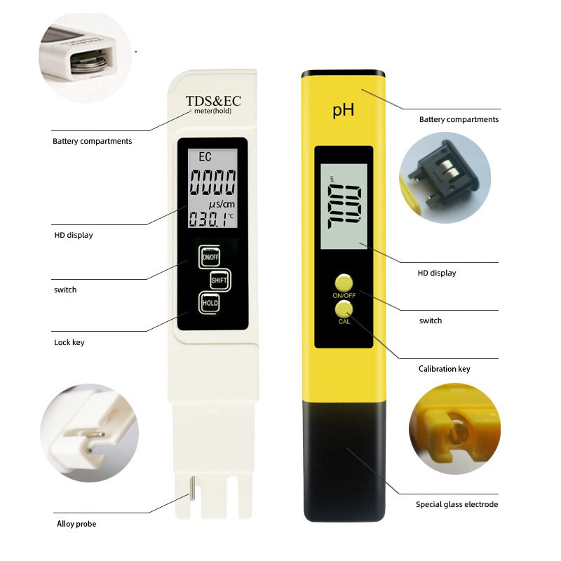 TDS3 TDS-3 water meter tester pen TDS/EC/PH/TEMP PPM Portable hold with high accuracy water quality tester