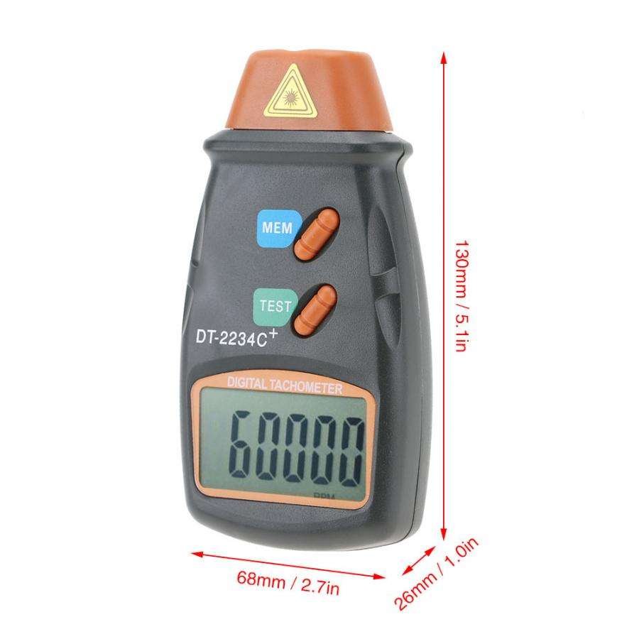 DT-2234C+ RPM Tach Tester Meter 2.5-99,999RPM Auto Range Motor Digital Photo Tachometer,Per Car,Wheels, Lathe, Electrical