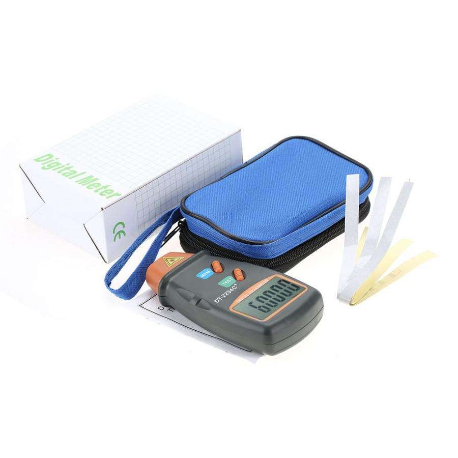 DT-2234C+ RPM Tach Tester Meter 2.5-99,999RPM Auto Range Motor Digital Photo Tachometer,Per Car,Wheels, Lathe, Electrical