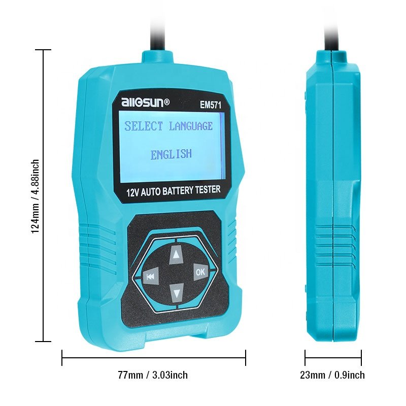 Allosun EM571 Digital Battery Analyzer 12V CCA Digital Automotive Battery Tester/Battery Load /Charging Voltage Tester