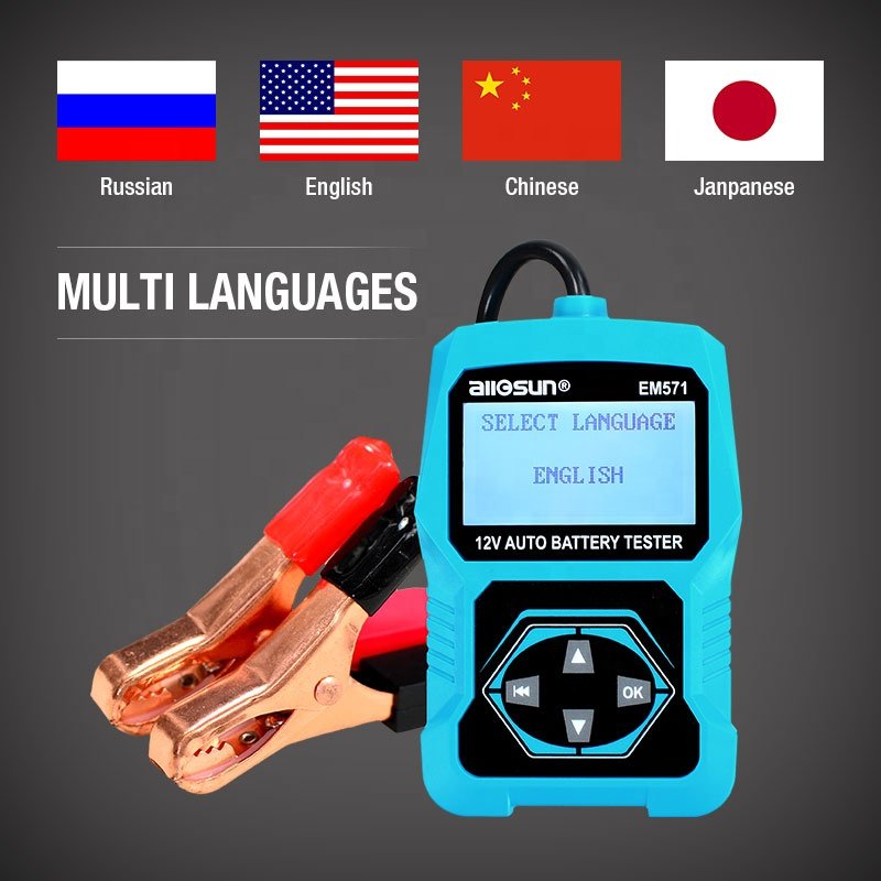 Allosun EM571 Digital Battery Analyzer 12V CCA Digital Automotive Battery Tester/Battery Load /Charging Voltage Tester