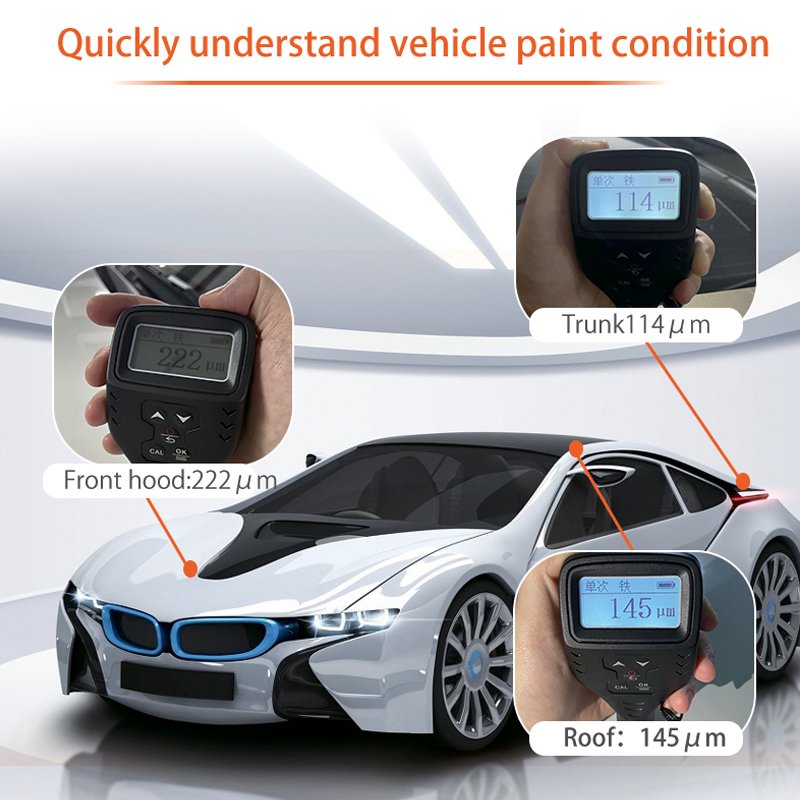 TM221 Digital Automotive Paint Thickness Gauge Paint Film Thickness Detector High Precision Paint Coating Thickness Detection