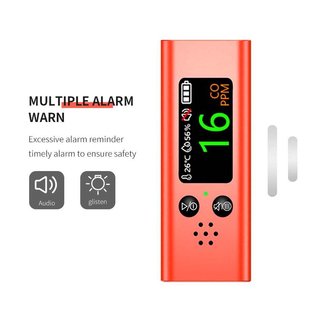 2024 3 in1 Air Quality Tester Multifunctional Digital Carbon Monoxide Temperature Humidity Detector Type-C Charging Home Office