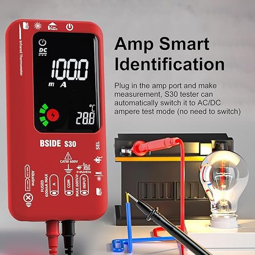 4in1 Digital Multimeter Thermometer 9999 Counts Test Pen 3.5inch LCD BSIDE S30 Voltage Capacitance Resistance Meter
