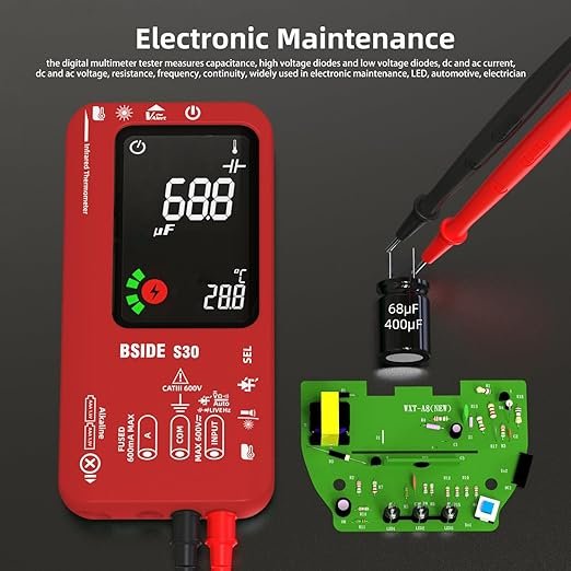 4in1 Digital Multimeter Thermometer 9999 Counts Test Pen 3.5inch LCD BSIDE S30 Voltage Capacitance Resistance Meter