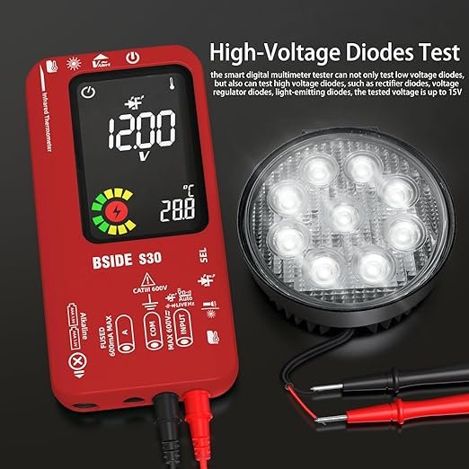 4in1 Digital Multimeter Thermometer 9999 Counts Test Pen 3.5inch LCD BSIDE S30 Voltage Capacitance Resistance Meter