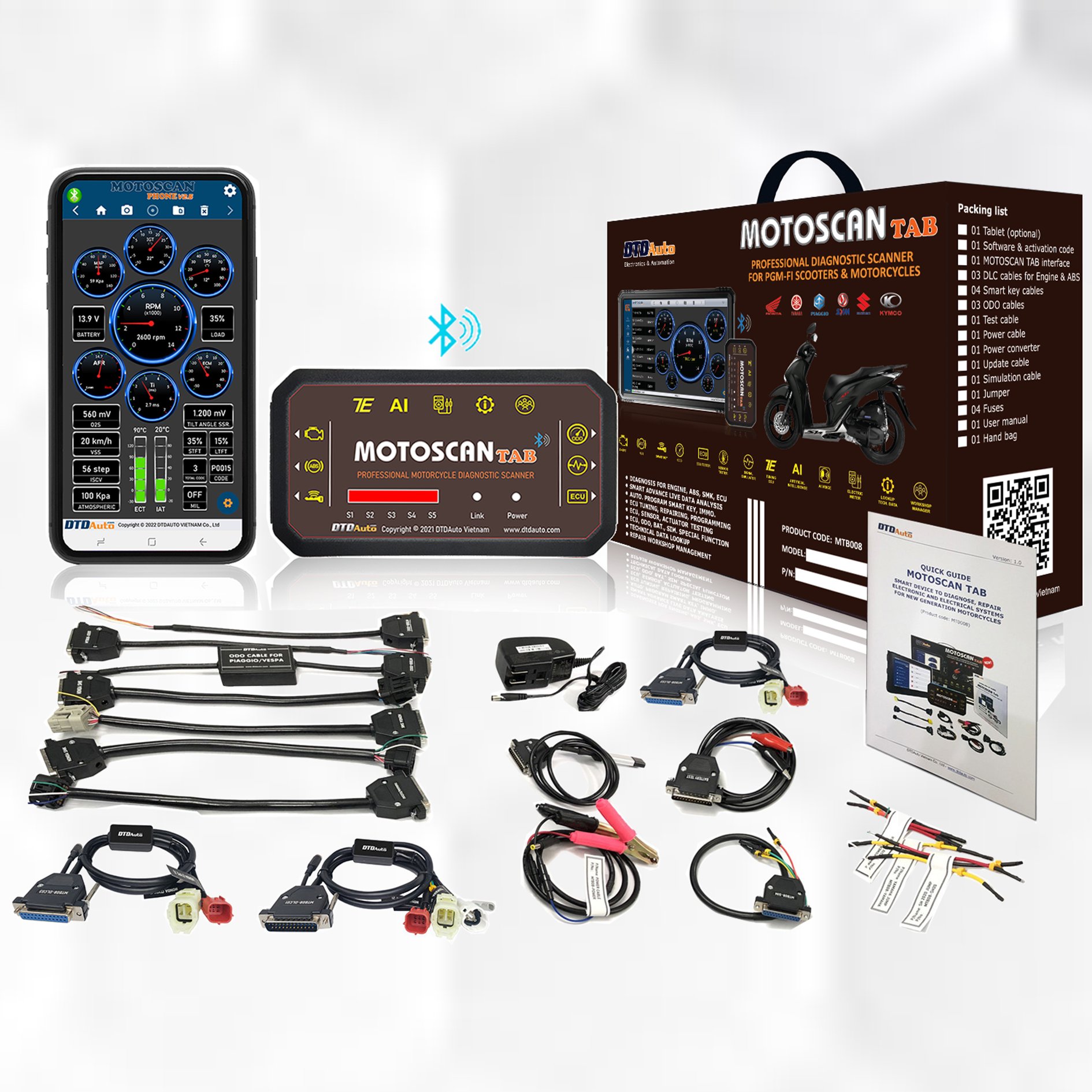 DTDAUTO MOTOSCAN PHONE 2023 Smart Device Electronic Control Systems for Fuel Injection, Ignition, ABS, Smart key, ODO, ECU