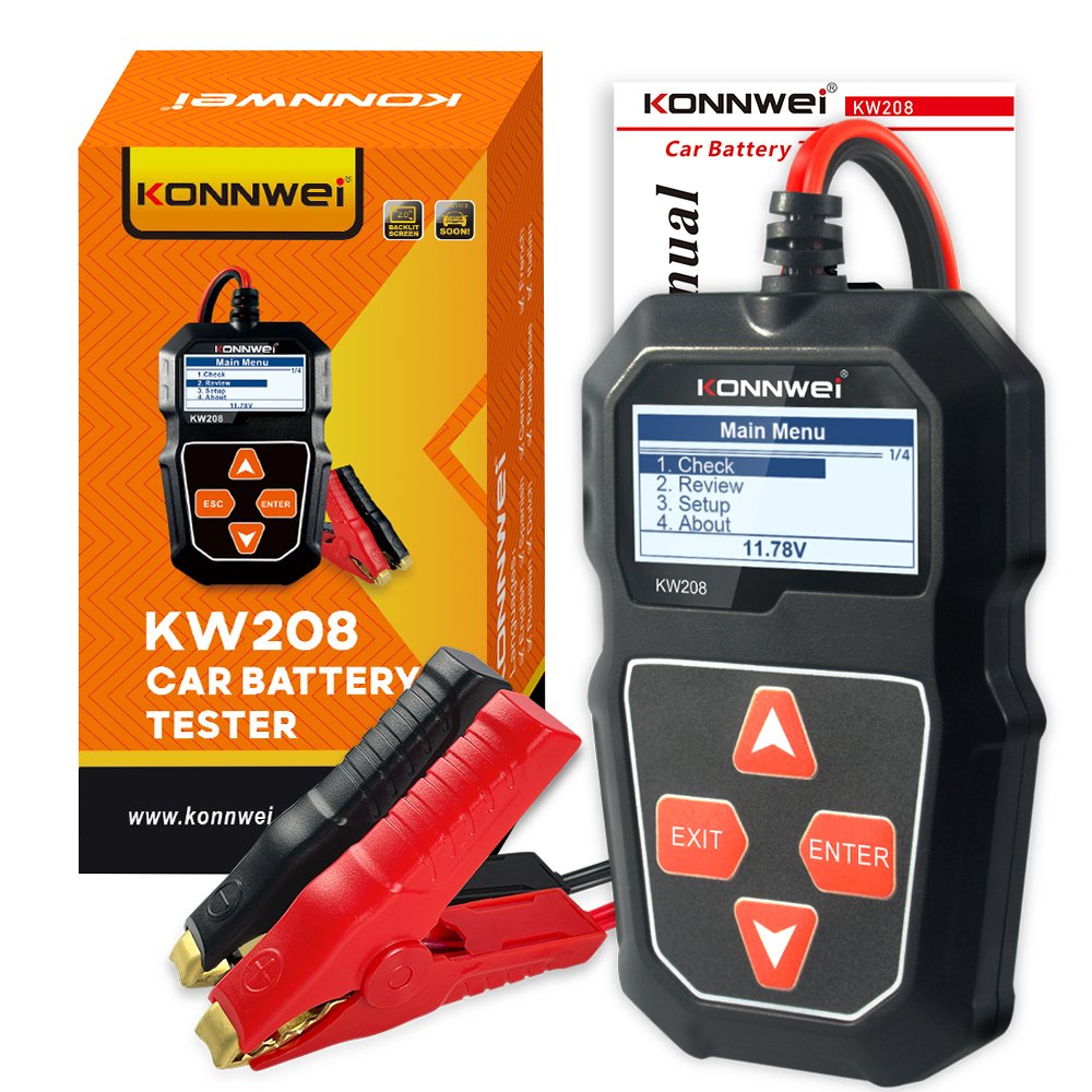 KONNWEI Manufacturer 12V Car Battery CCA Tester Automotive Battery Inspecting Tool KW208 Vehicle Battery CCA Detector