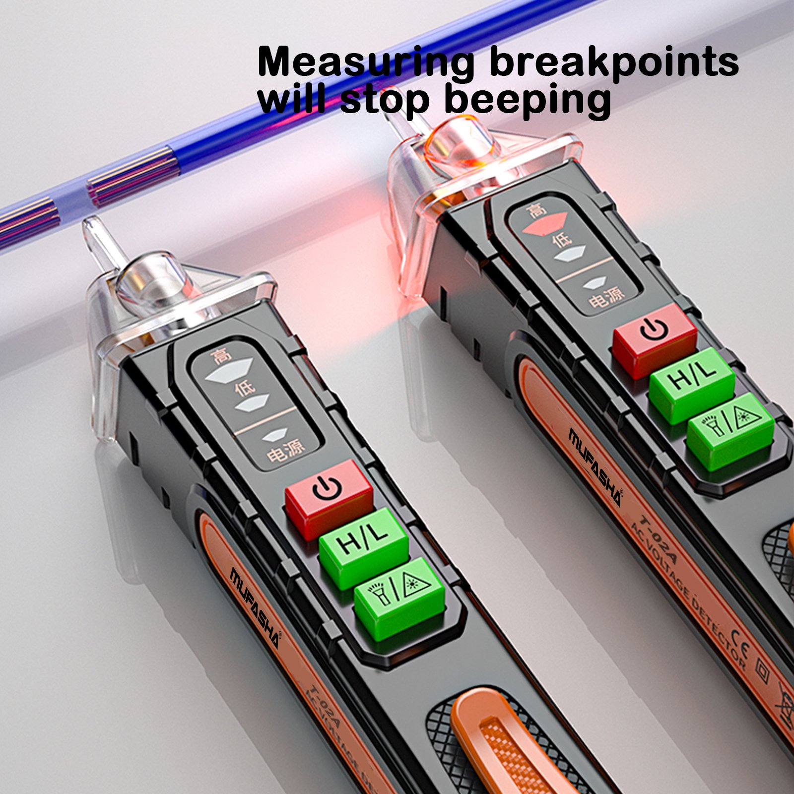 Non Contact AC high Voltage Tester 12-1000V Electrical Pen Type Auto Circuit Voltage Detector LED Light
