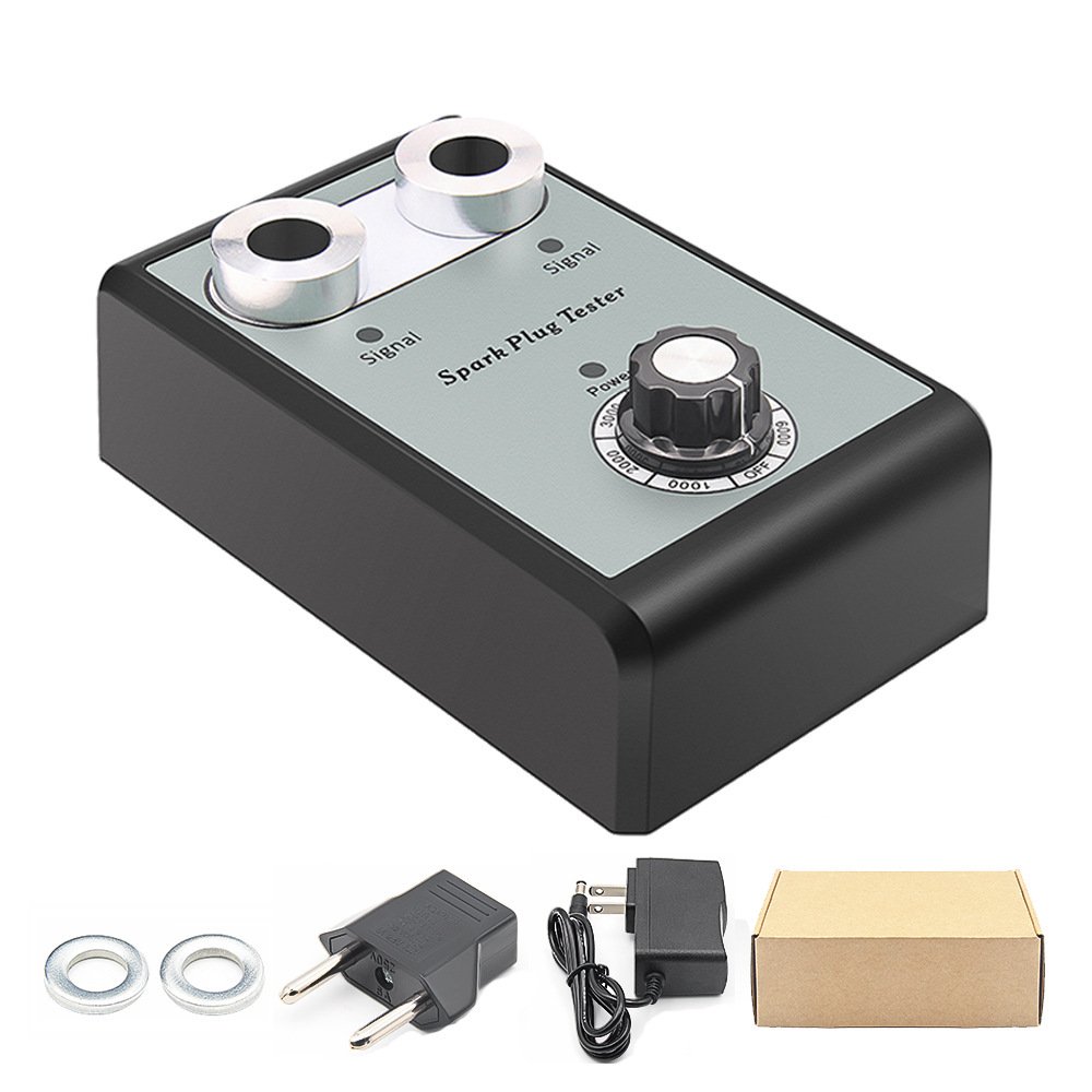 Adjustable Dual Hole Sparking Plug Tester New Software Diagnostic Tool Car Motorcycle Ignition Coil Checker Spark Detector