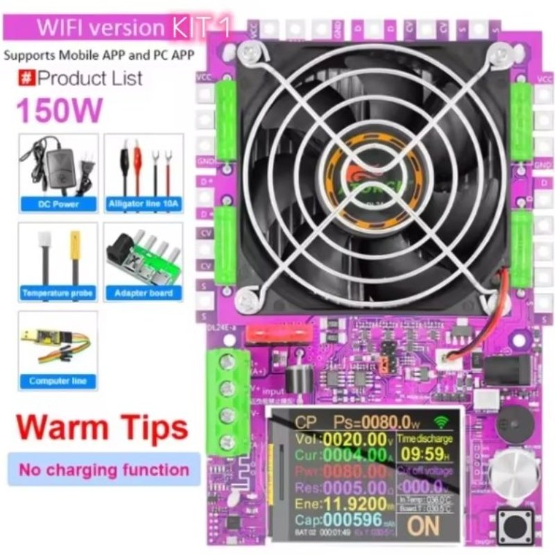 ATORCH DL24EW Tuya APP WiFi Smart Electronic Load Tester 18650 Voltage Current 72V Car Battery Test Box Capacity Monitor Tools