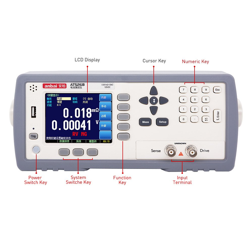 AT526B Battery load tester for Battery Voltage and Internal Resistance 60v