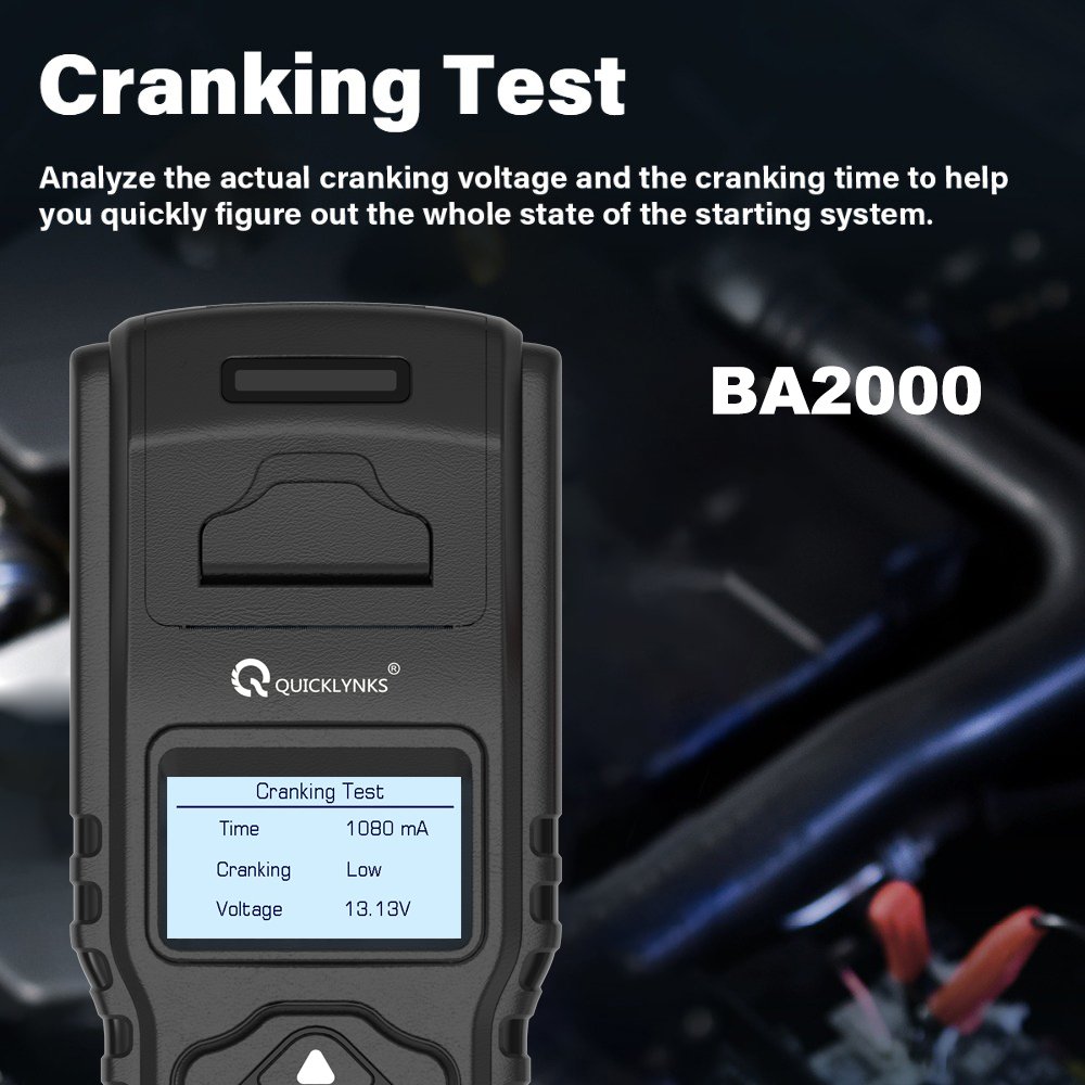 BA2000 Battery tester with printing function detects voltage internal resistance current CCA battery detection