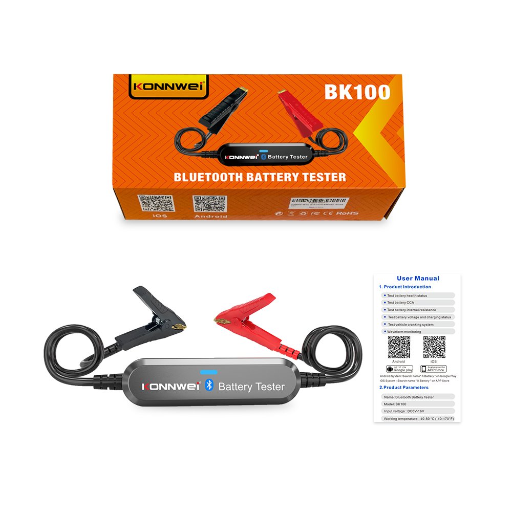 KONNWEI BK100 6V 12V Auto Battery Tester Bluetooth Car Battery Loader Tester Battery Discharge Tester