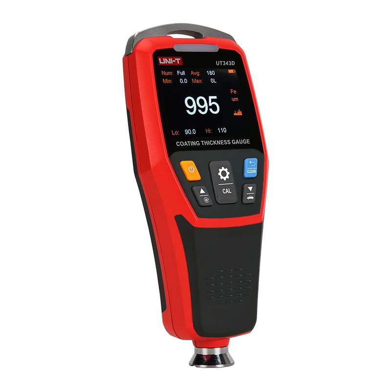 UNI-T UT343D Coating Thickness Gauge 0.1 Micron/0-1250um Automotive Paint Film Thickness Tester for Measuring FE/NFE Paint Tools