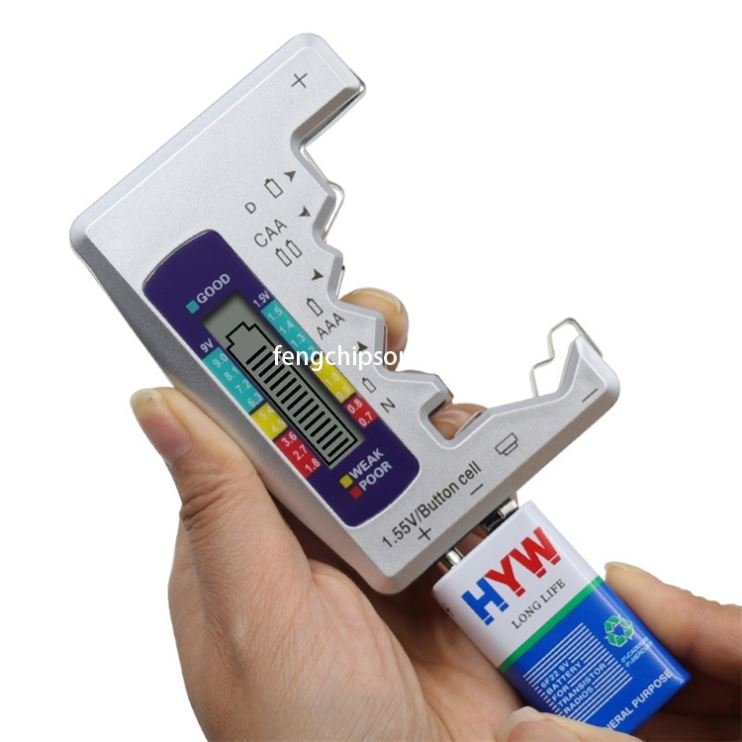Digital Display battery detector No. 5 No. 7 button 9V voltage measuring device tester