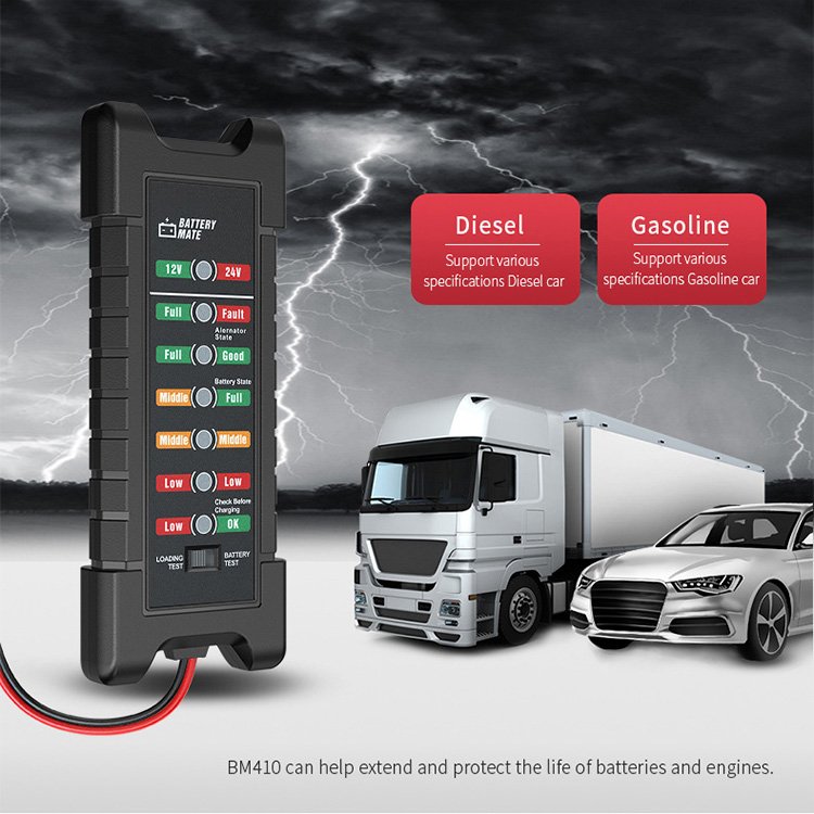 Truck Lithium Lead Acid Battery Charging Starting Capacity Function Overload Test 12V 24V Auto Battery Tester