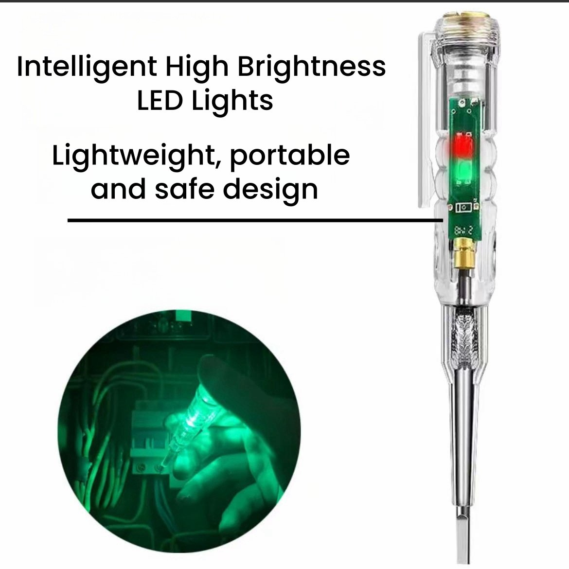 5.5 inch 3 mm Wide Flat Head Highly Illuminated Electrical Insulation Safety Test Pen Screwdriver