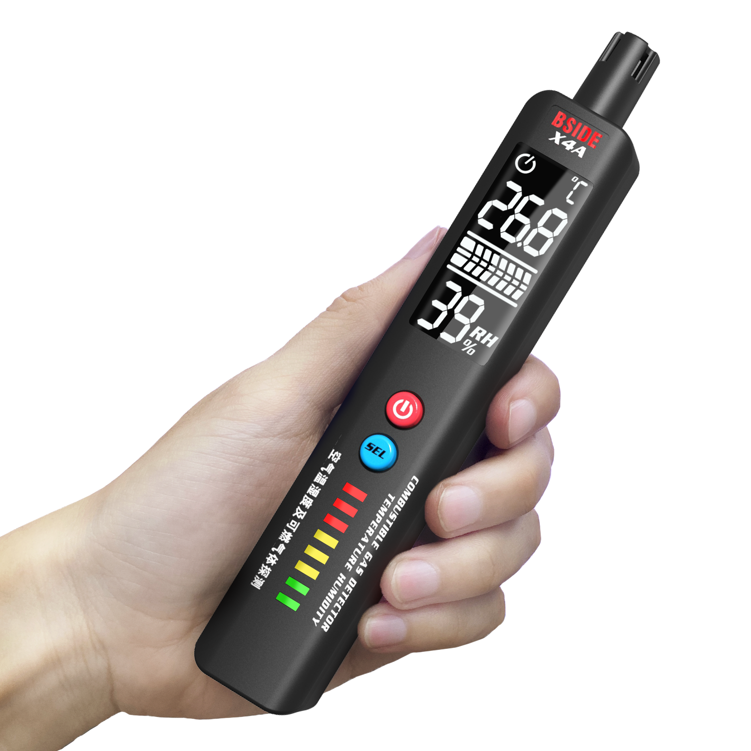 BSIDE X4A Gas Leak Detector Temperature & Humidity Tester Portable Natural Gas Sniffer Combustible Gas Propane Methane
