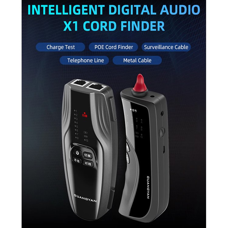 Guangyan X1 Handheld Network Cable Tester Multifunction RJ11 RJ45 Wire Finder Cat6 Cable Tester