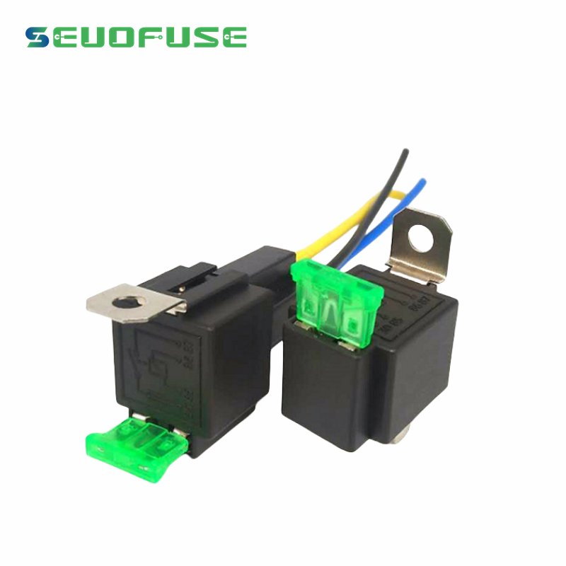 4 Pin 12V/24VMounting Base Auto Relay Socket Holder With Fuse Inline relay holder Relay holder