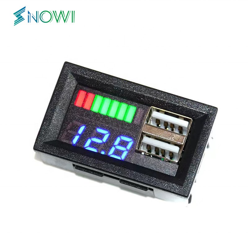 Digital Voltmeter 5V 2.4A USB Voltage Capacity Tester 12V - 24V Li-ion Lead Acid Battery Meter 3S-7S Battery Capacity Indicator