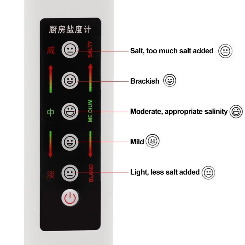 Food Salinity Tester Pen Salinometer LED Indicator Electronic Food Salt Concentration Meter for Home Kitchen