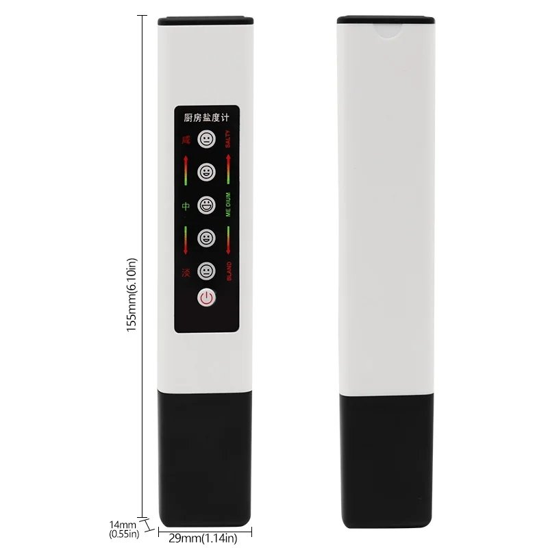 Food Salinity Tester Pen Salinometer LED Indicator Electronic Food Salt Concentration Meter for Home Kitchen