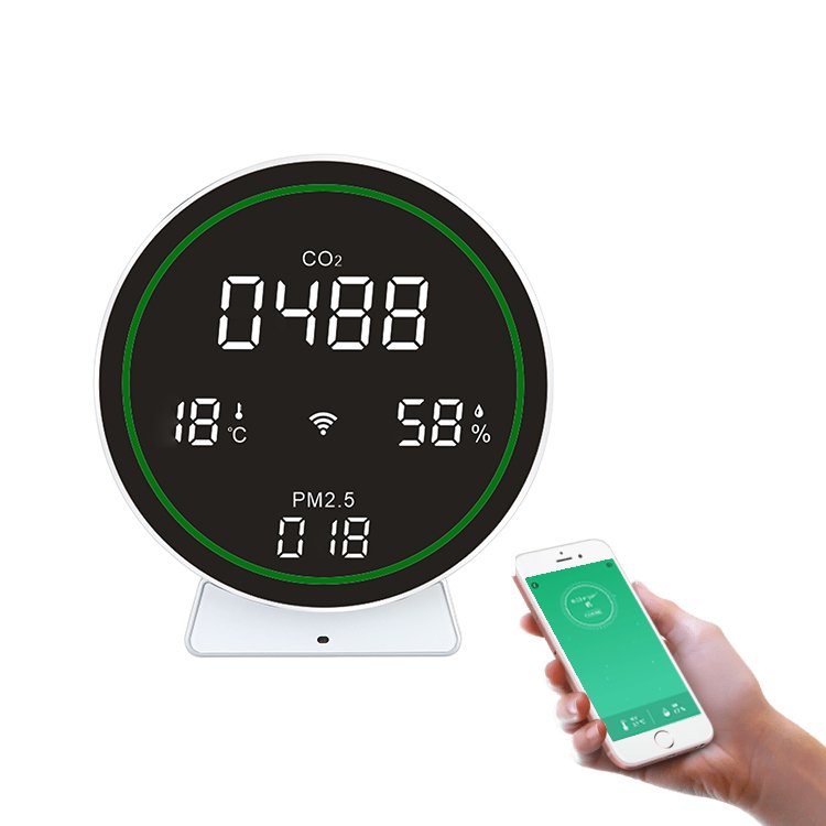 Smart Home Products & Devices WiFi Zigbee Carbon Dioxide Pm2.5 Air Quality Detector Tuya APP Control Air quality monitor