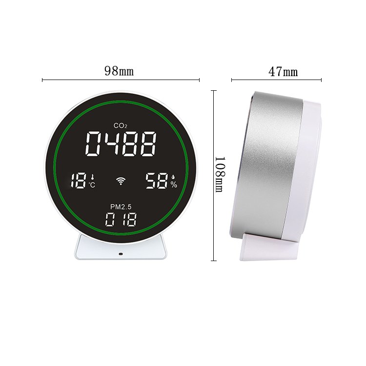Smart Home Products & Devices WiFi Zigbee Carbon Dioxide Pm2.5 Air Quality Detector Tuya APP Control Air quality monitor