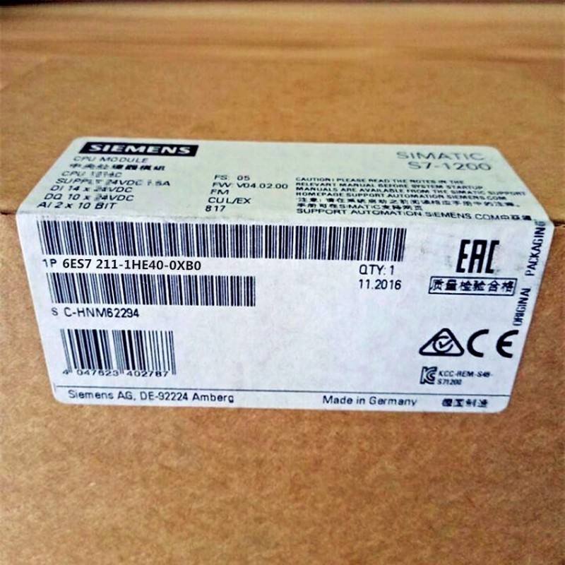 PLC New And Original S7 1200 6ES7211-1HE40-oXB0 Cpu Module SIMA TIC S7-1200 CPU 1211C China Manufacture
