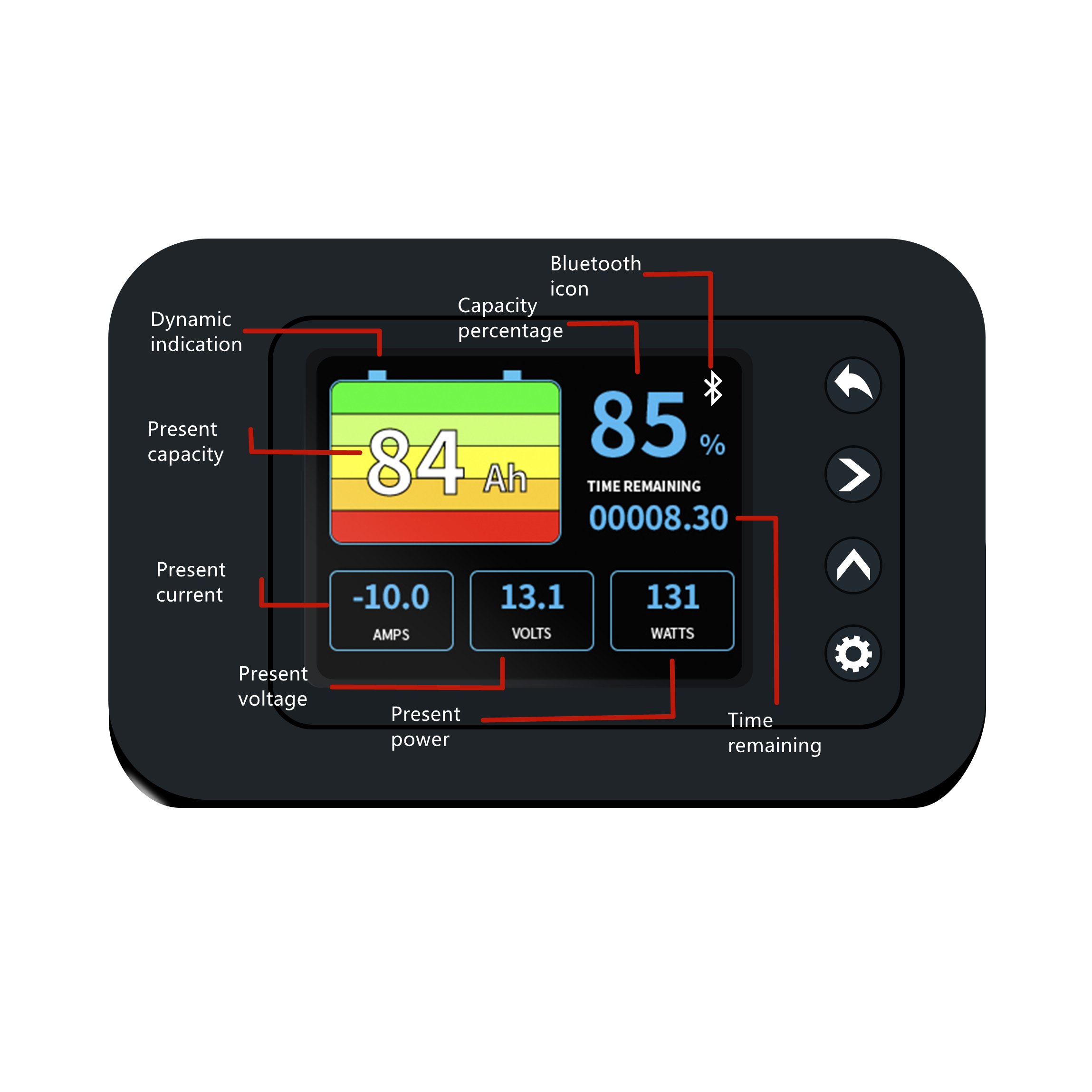 Wireless Bm500 Portable Smart 12V Batteries Monitor Display Battery Coulometer Dc Display Lifeopo4 Screen Built In Battery