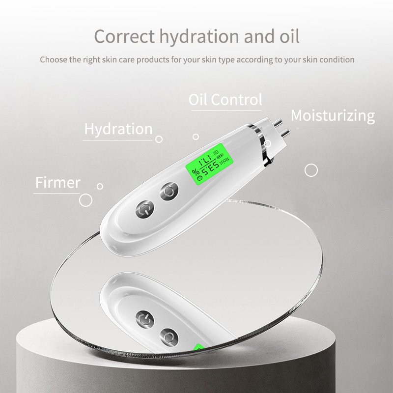 Digital Skin Moisture Tester LC Display Portable Skin Analyzer rechargeable Water Oil Tester Analysis Moisture Meter Pen