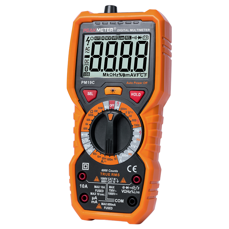 Peakmeter PM19C China manufacturer Frequency Measurement Electrical Multi Tester Dc Current manual range professional Multimeter