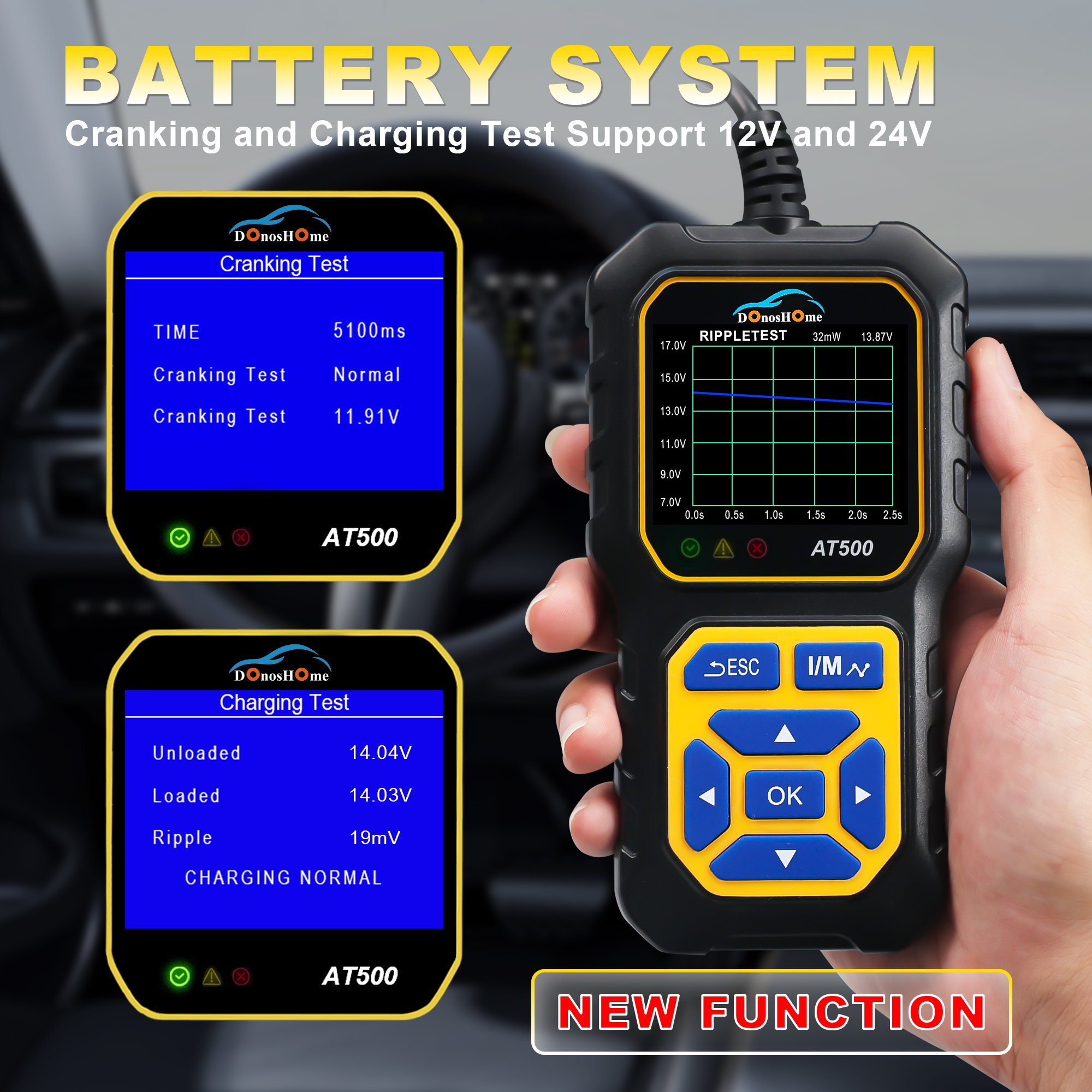 3-in-1 Enhanced OBD II Code Reader Automotive OBD2 Scanner Auto Check Engine Light Scan Tool for Asian vehicle after 2008