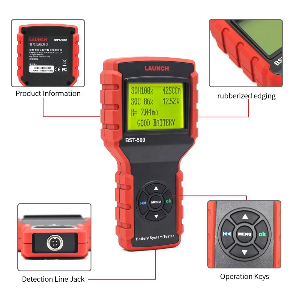 LAUNCH BST-500 Battery Tester Lead-acid CCA Automotive Battery Capacity Tester Charging System Starting System Inspection